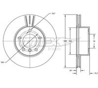 2x Disco freno Assale anteriore ventilato TX 72-54 TOMEX Brakes per BMW 3 1