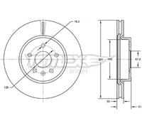 2x Disco freno Assale anteriore ventilato TX 72-55 TOMEX Brakes per SAAB OPEL