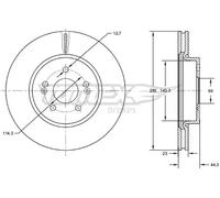 2x Disco freno Assale anteriore ventilato TX 72-67 TOMEX Brakes per HYUNDAI KIA