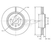 TOMEX Brakes 2x Disco Freni Anteriore Ø321 MM Ventilato per Audi A6 Allroad 4FH