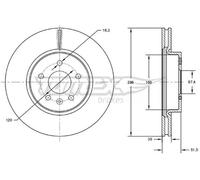2x Disco freno Assale anteriore ventilato TX 72-88 TOMEX Brakes per OPEL SAAB