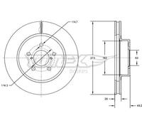 2x Disco freno Assale anteriore ventilato TX 73-12 TOMEX Brakes per TOYOTA AURIS