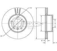 2x Disco freno Assale anteriore ventilato TX 73-15 TOMEX Brakes per BMW 5 6