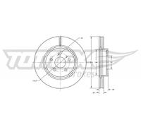 2x Disco freno Assale anteriore ventilato TX 73-18 TOMEX Brakes per MAZDA 5 3