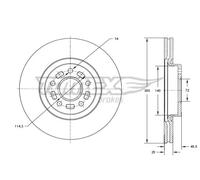 2x Disco freno Assale anteriore ventilato TX 73-19 TOMEX Brakes per MAZDA 5 3