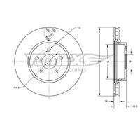 2x Disco freno Assale anteriore ventilato TX 73-63 TOMEX Brakes per MITSUBISHI