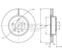 2x Disco freno Assale anteriore ventilato TX 73-69 TOMEX Brakes per OPEL