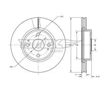 2x Disco freno Assale anteriore ventilato TX 73-87 TOMEX Brakes per MITSUBISHI