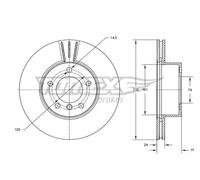 2x Disco freno Assale anteriore ventilato TX 73-95 TOMEX Brakes per BMW 5