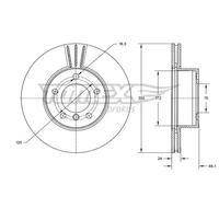 2x Disco freno Assale anteriore ventilato TX 73-97 TOMEX Brakes per BMW 5