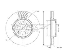 2x Disco freno Assale anteriore ventilato TX 74-13 TOMEX Brakes per VOLVO S80 I