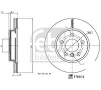 Disco freno FEBI BILSTEIN 176803 anteriore, ventilato, altamente carbonizzato, 1 Pezzo