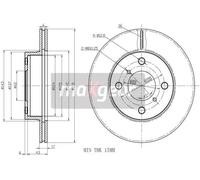 2x Disco freno Assale anteriore ventilazione interna 19-2327 MAXGEAR per SUZUKI