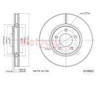 METZGER 6110622 Disco freno