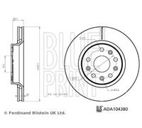 2x Disco freno Assale anteriore ventilazione interna ADA104380 BLUE PRINT