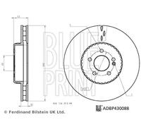 2x Disco freno Assale anteriore ventilazione interna ADBP430088 BLUE PRINT