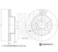 Blue Print Disco freno ADBP430115 Assale anteriore ventilazione interna per Tesla Model 3