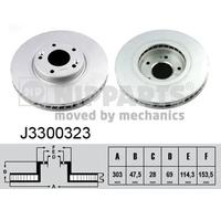 2x NIPPARTS J3300323 Disco freno Anteriore per HYUNDAI GRANDEUR (TG) 303mm