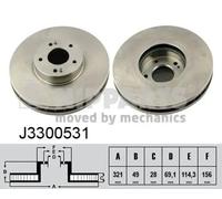 2x Disco freno Assale anteriore ventilazione interna J3300531 NIPPARTS per KIA