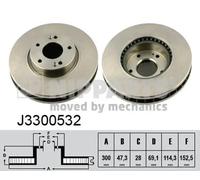 2x Disco freno Assale anteriore ventilazione interna J3300532 NIPPARTS per KIA