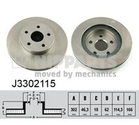 2x Disco freno Assale anteriore ventilazione interna J3302115 NIPPARTS