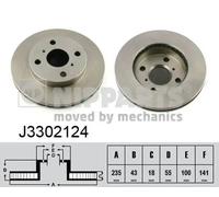 2x Disco freno Assale anteriore ventilazione interna J3302124 NIPPARTS