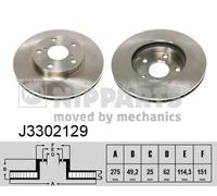 2x Disco freno Assale anteriore ventilazione interna J3302129 NIPPARTS