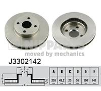 2x Disco freno Assale anteriore ventilazione interna J3302142 NIPPARTS