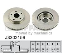 2x Disco freno Assale anteriore ventilazione interna J3302156 NIPPARTS