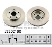 2x Disco freno Assale anteriore ventilazione interna J3302160 NIPPARTS