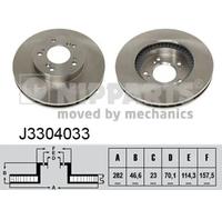 2x Disco freno Assale anteriore ventilazione interna J3304033 NIPPARTS per HONDA