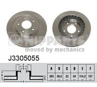 2x Disco freno Assale anteriore ventilazione interna J3305055 NIPPARTS