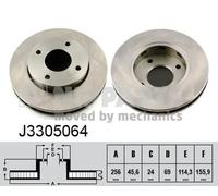 2x Disco freno Assale anteriore ventilazione interna J3305064 NIPPARTS per SMART