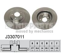 2x Disco freno Assale anteriore ventilazione interna J3307011 NIPPARTS