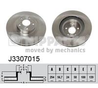 2x Disco freno Assale anteriore ventilazione interna J3307015 NIPPARTS