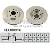 2x Disco freno Assale anteriore ventilazione interna N3300916 NIPPARTS per OPEL