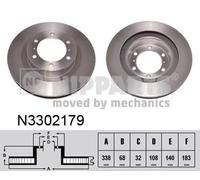2x Disco freno Assale anteriore ventilazione interna N3302179 NIPPARTS