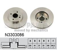 2x Disco freno Assale anteriore ventilazione interna N3303086 NIPPARTS per MAZDA