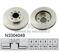 Nipparts Disco freno N3304049 2x assale anteriore ventilazione interna per HONDA