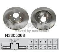 2x Disco freno Assale anteriore ventilazione interna N3305068 NIPPARTS per JEEP