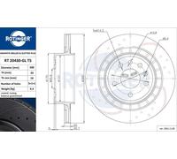 2x Disco freno Assale posteriore forato RT 20430-GL T5 ROTINGER per SAAB 9-5