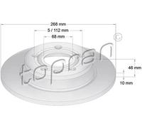 2x Disco freno Assale posteriore pieno 107 629 TOPRAN per VW SEAT FORD