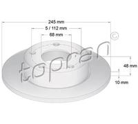 2x Disco freno Assale posteriore pieno 109 525 TOPRAN per AUDI VW