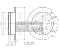 2x Disco freno Assale posteriore pieno 19-2389 MAXGEAR per MITSUBISHI