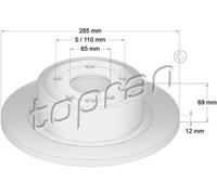 2x Disco freno Assale posteriore pieno 200 949 TOPRAN per OPEL OMEGA B