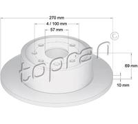 2x Disco freno Assale posteriore pieno 200 950 TOPRAN per OPEL VECTRA B