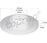 2x Disco freno Assale posteriore pieno 206 506 TOPRAN per OPEL FIAT