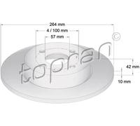2x Disco freno Assale posteriore pieno 206 860 TOPRAN per OPEL COMBO Tour