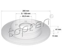 2x Disco freno Assale posteriore pieno 302 332 TOPRAN per FORD C-MAX FOCUS II