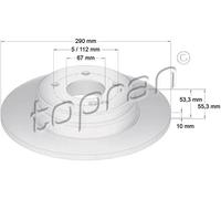 2x Disco freno Assale posteriore pieno 400 863 TOPRAN per MERCEDES-BENZ